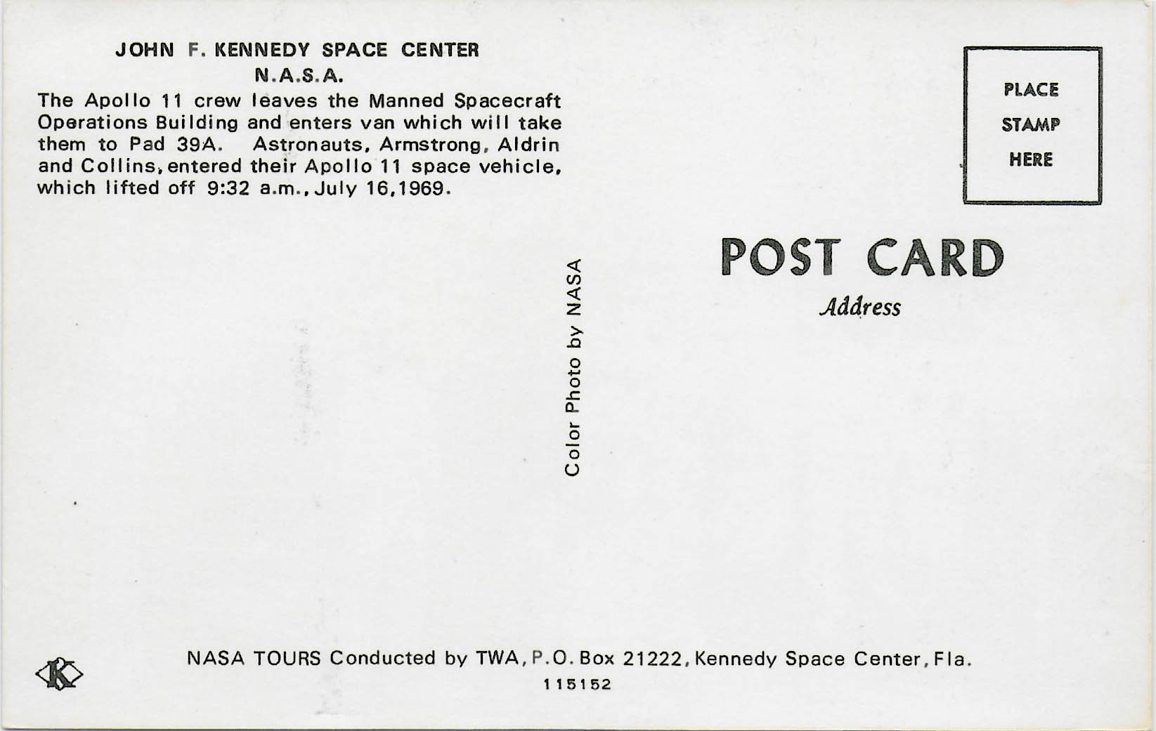 Apollo 11 Buzz Aldrin Signed Color Walkout Postcard - Image 2