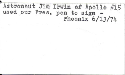 Apollo 15 Moonwalker Jim Irwin Signed Business Card - Image 2
