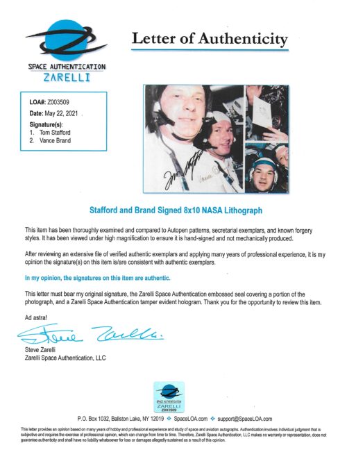 Apollo-Soyuz Test Project Stafford & Brand Signed NASA Lithograph - Image 3