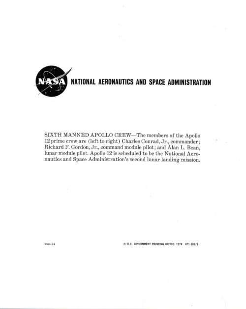 Apollo 12 Crew Signed White Space Suit Crew Portrait - Image 2