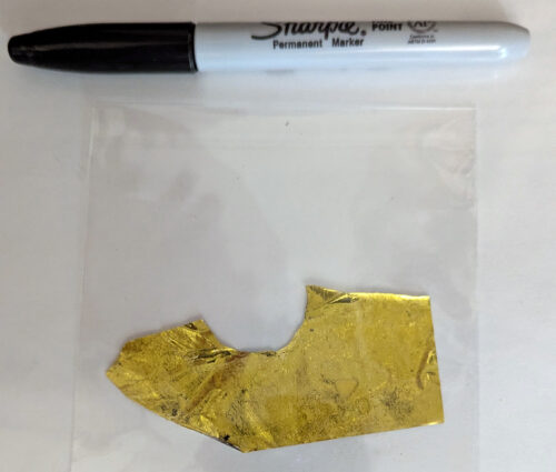 Apollo 11 Flown Kapton Foil Large Piece 3.25 x 1.75 Inches RS1-C