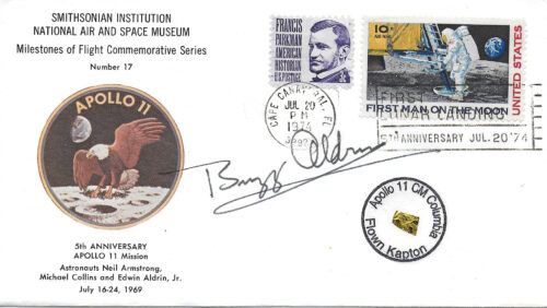 Apollo 11 Buzz Aldrin Signed Flown Kapton Foil Cover SE1 #7/11