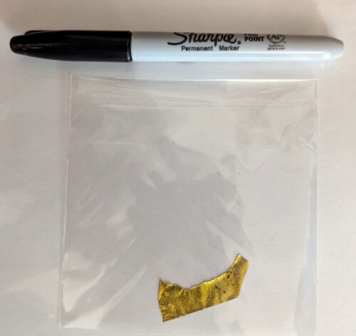 Apollo 13 Flown Kapton Foil Large Piece 1.5 x .5 Inches #GA2-D