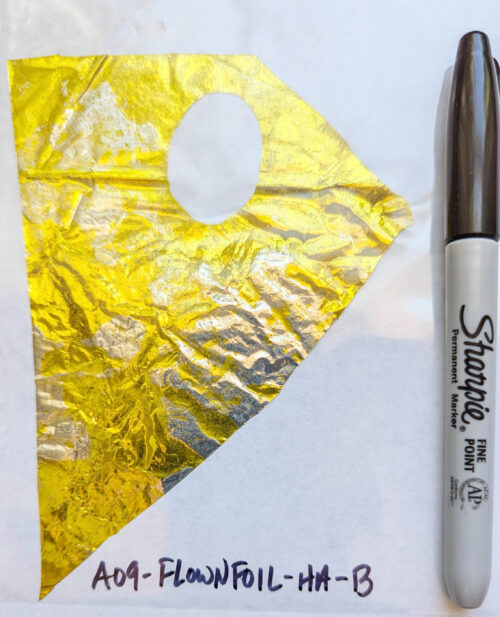 Apollo 9 LM Flown Kapton Foil Huge Piece 5.75 x 4.5 Inches #A09-FLOWNFOIL-HA-B