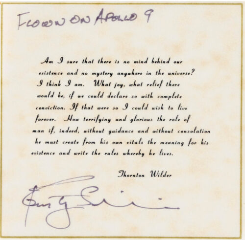 Apollo 9 Flown Famous Quote by Thornton Wilder