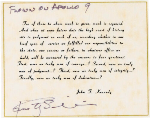 Apollo 9 Flown Famous Quote by John F. Kennedy