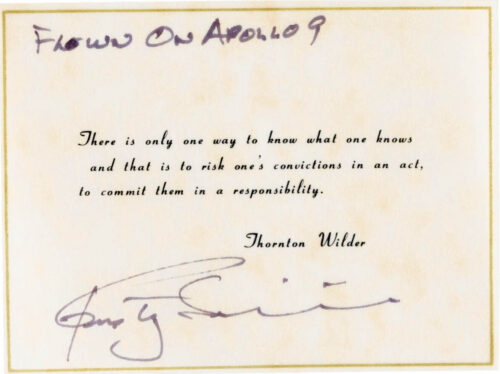 Apollo 9 Flown Famous Quote by Thornton Wilder