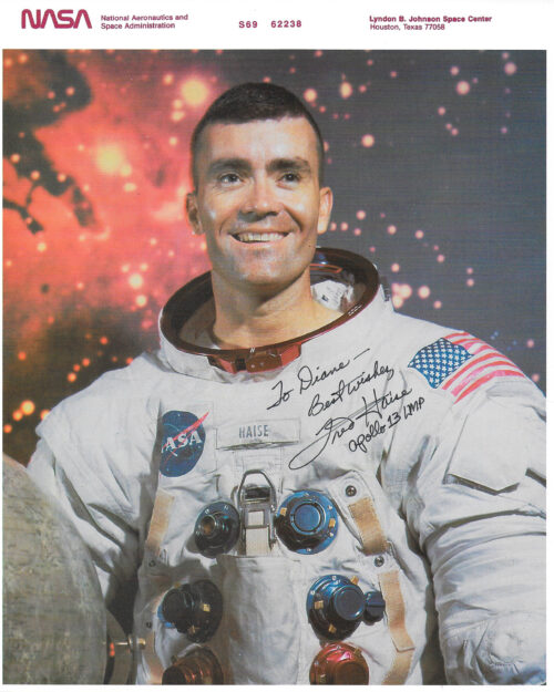 Apollo 13 Fred Haise Signed Color NASA WSS Lithograph