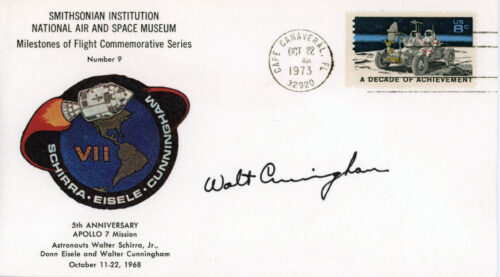 Apollo 7 Walt Cunningham Signed White Index Card (Copy)