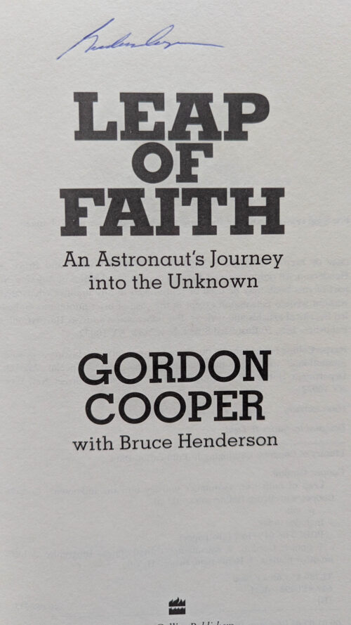 Mercury Astronaut Gordon Cooper Signed Book Leap of Faith