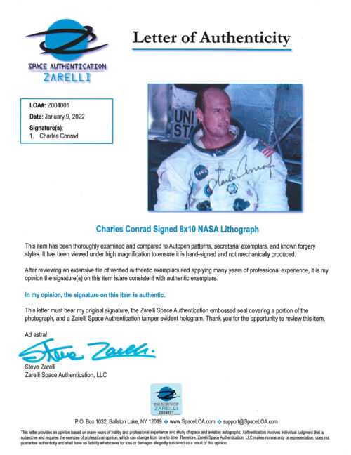 Apollo 12 Moonwalker Charles Conrad Signed NASA WSS Lithograph - Image 3