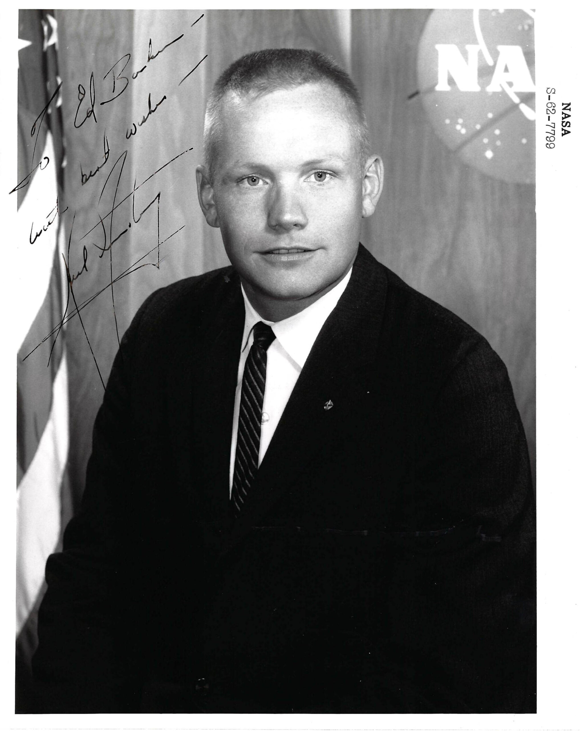 Apollo 11 Neil Armstrong Signed Vintage Pre-Flight Business Suit Photograph