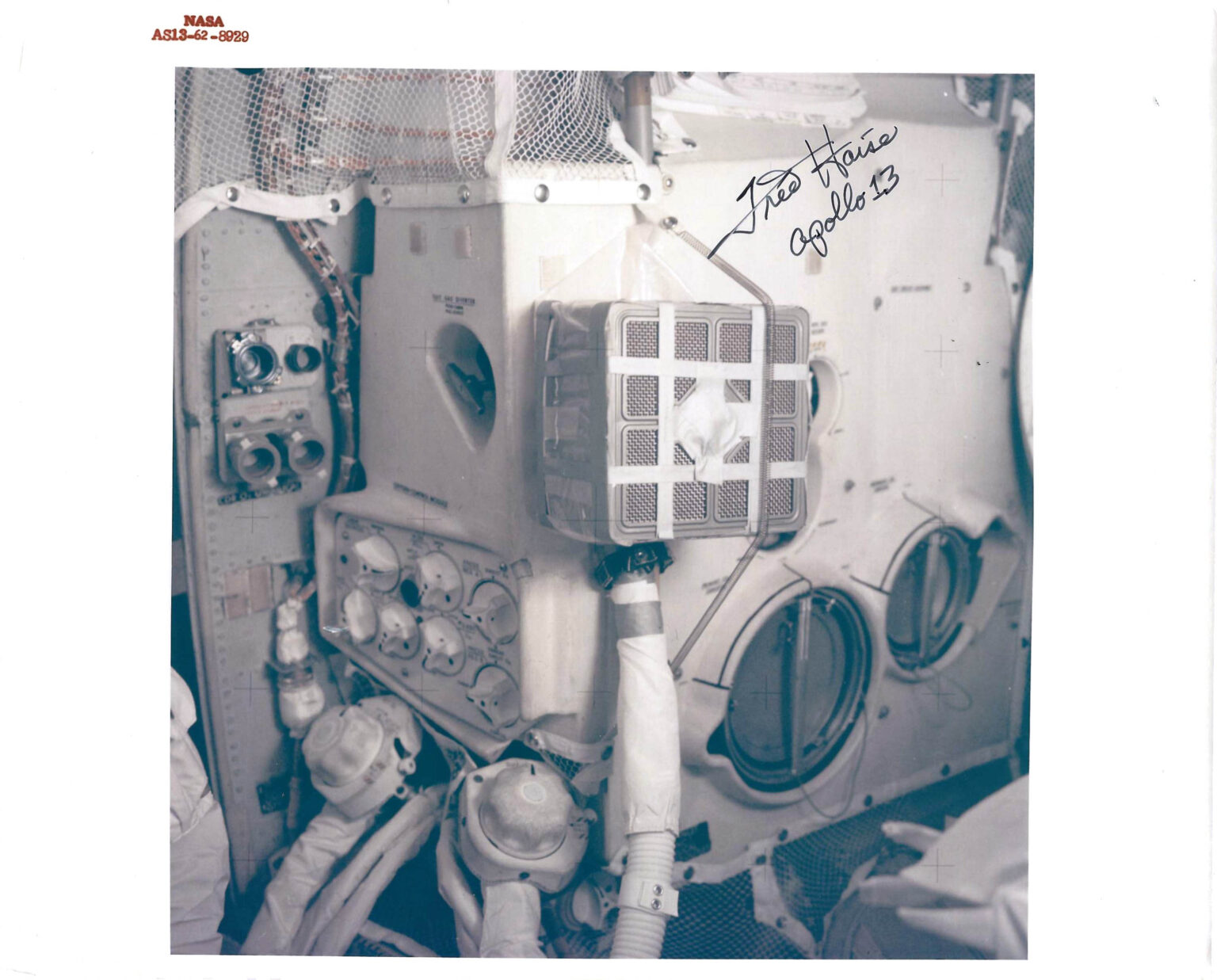 Apollo Color Rodda Apollo 13 Fred Haise Signed Color NASA Red # Photograph of Moon From ...